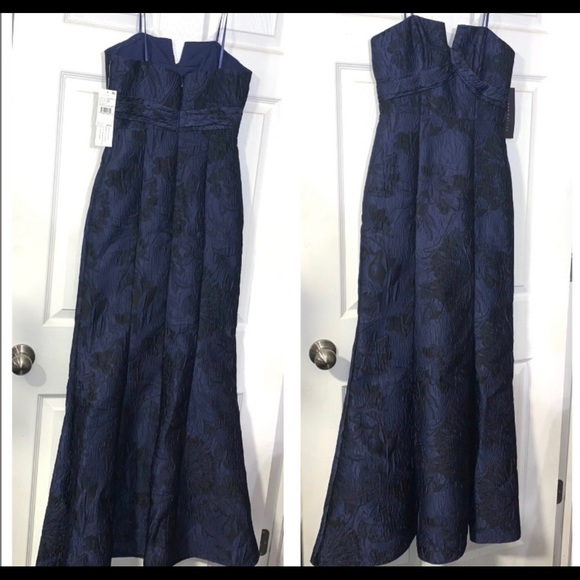 NWT Aidan Mattox Jacquard Mermaid Formal Gown - Size 0 - Picture 5 of 14